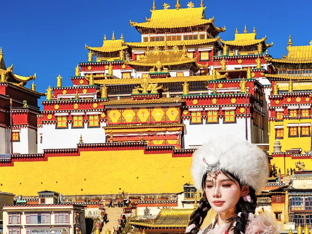 songzanlin monastery shangri la tibetan temple yunnan 香格里拉松讚林寺,雲南規模最大藏傳古寺,層疊鎏金寶頂雄偉莊嚴,紅黃白藏式宮殿依山疊築,素有高原小布達拉宮美譽,絕美藏服寫真頂級取景聖地。