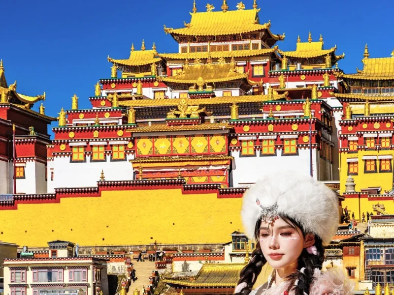 songzanlin monastery shangri la tibetan temple yunnan 香格里拉松讚林寺,雲南規模最大藏傳古寺,層疊鎏金寶頂雄偉莊嚴,紅黃白藏式宮殿依山疊築,素有高原小布達拉宮美譽,絕美藏服寫真頂級取景聖地。